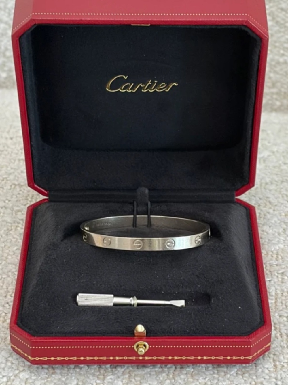 Authentic Pre-Owned Cartier Love Bracelet White Gold Size 18